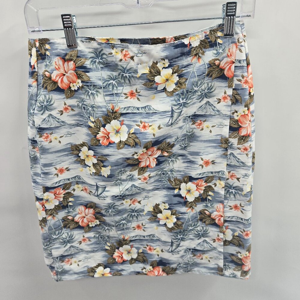 Vintage Murf Wear Nani Wahine Blue Hawaii Wrap Mini Skirt X-Large (Runs Small)